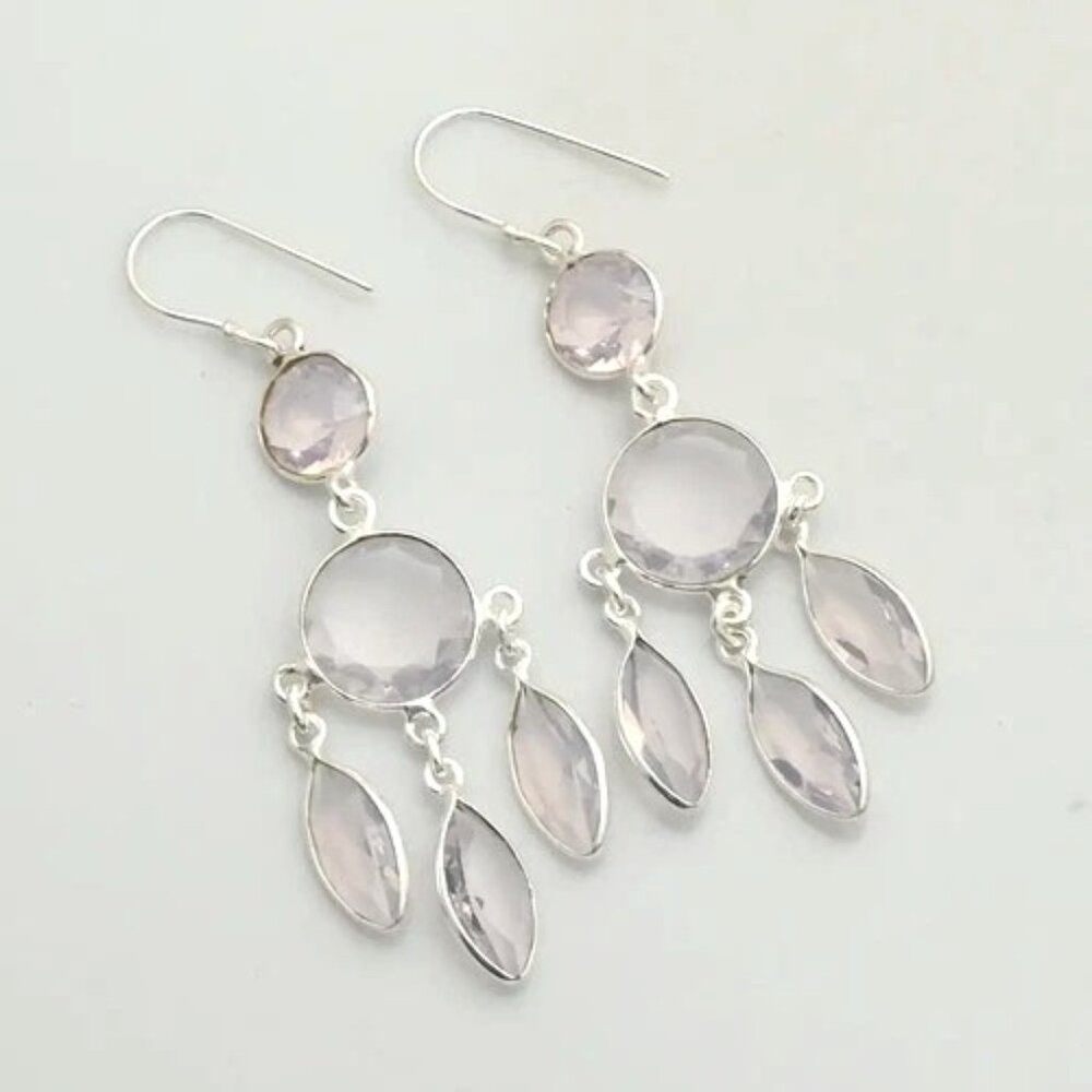 Gorgeous Opalite Gemstone Sterling Silver Drop Dangle Earrings